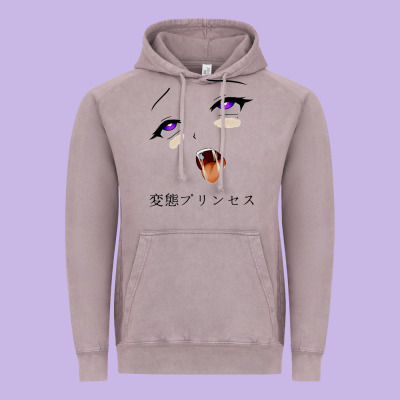 Ahegao Face Girl Vintage Hoodie Designed By Artisfamous