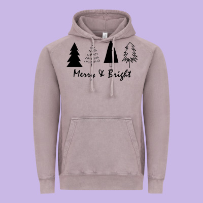Merry And Bright Vintage Hoodie Designed By Artisfamous
