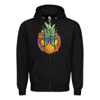 Black pineapple and glasses Zipper Hoodie - JahusDesignShop