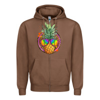 Chestnut pineapple and glasses Zipper Hoodie - JahusDesignShop