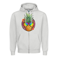 Dove Grey pineapple and glasses Zipper Hoodie - JahusDesignShop