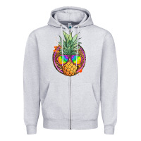 Heather Grey pineapple and glasses Zipper Hoodie - JahusDesignShop