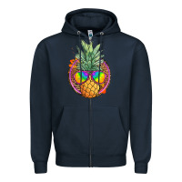 Navy pineapple and glasses Zipper Hoodie - JahusDesignShop