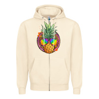 Sandshell pineapple and glasses Zipper Hoodie - JahusDesignShop