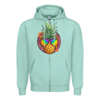 Seafoam pineapple and glasses Zipper Hoodie - JahusDesignShop