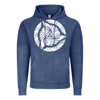 Vintage Denim celtic trinity knot crow spiritual mandala Vintage Hoodie - artisFamous