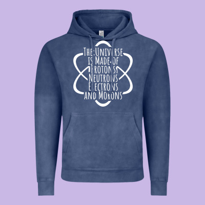 Funny Science Geek Universe Is Made Of Morons White Vintage Hoodie Designed By Artisfamous