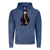 Vintage Denim Cat with Fish Bone Vintage Hoodie - artisFamous