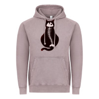Cat With Fish Bone Vintage Hoodie | Teevron
