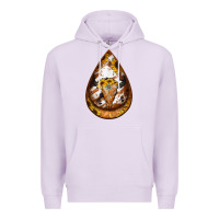 Lilac sunflower tooled leather bullskull teardrop earrings Premium Hoodie - Jasminsmagicworld