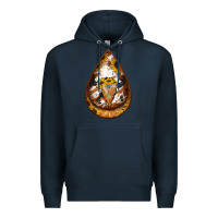 Navy sunflower tooled leather bullskull teardrop earrings Premium Hoodie - Jasminsmagicworld
