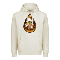 Oatmeal Heather sunflower tooled leather bullskull teardrop earrings Premium Hoodie - Jasminsmagicworld