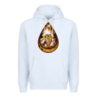 White sunflower tooled leather bullskull teardrop earrings Premium Hoodie - Jasminsmagicworld