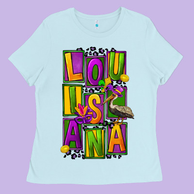 Mardi Gras Louisiana Ladies Tee Designed By Fadigitalartstudio