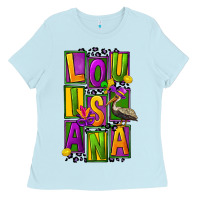 Baby Blue mardi gras louisiana Ladies Tee - FaDigitalArtStudio