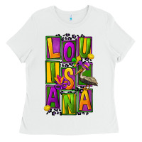White mardi gras louisiana Ladies Tee - FaDigitalArtStudio