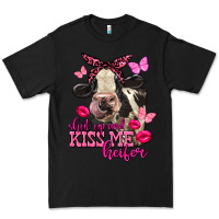 Black Valentine's Day shut up and kiss me Holstein Cow Premium Tee - FaDigitalArtStudio