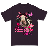 Plum Valentine's Day shut up and kiss me Holstein Cow Premium Tee - FaDigitalArtStudio