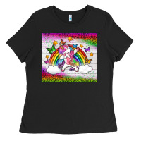 Lgbtq Dabbbing Unicorn And Rainbow Tumbler Ladies Tee | Teevron
