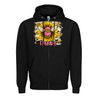Black bee happy Zipper Hoodie - JahusDesignShop