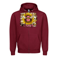 Burgundy bee happy Zipper Hoodie - JahusDesignShop
