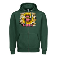 Sports Green bee happy Zipper Hoodie - JahusDesignShop