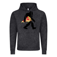 Vintage Black bigfoot carrying pizza Vintage Hoodie - artisFamous