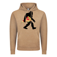 Vintage Coffee bigfoot carrying pizza Vintage Hoodie - artisFamous