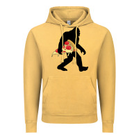Vintage Mustard bigfoot carrying pizza Vintage Hoodie - artisFamous