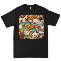 Black Western Leopard Farm Animals Seamless Pattern Premium Tee - FaDigitalArtStudio