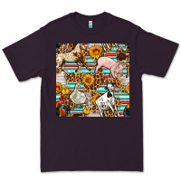 Plum Western Leopard Farm Animals Seamless Pattern Premium Tee - FaDigitalArtStudio