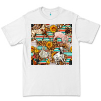White Western Leopard Farm Animals Seamless Pattern Premium Tee - FaDigitalArtStudio