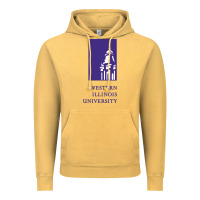 Vintage Mustard Western Illinois College Vintage Hoodie - artisFamous