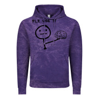 Cloud Purple Plz Use It Text Graphic Vintage Hoodie - artisFamous