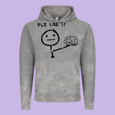 Plz Use It Text Graphic Vintage Hoodie Designed By Artisfamous