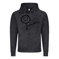 Vintage Black Plz Use It Text Graphic Vintage Hoodie - artisFamous