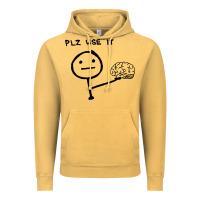 Vintage Mustard Plz Use It Text Graphic Vintage Hoodie - artisFamous