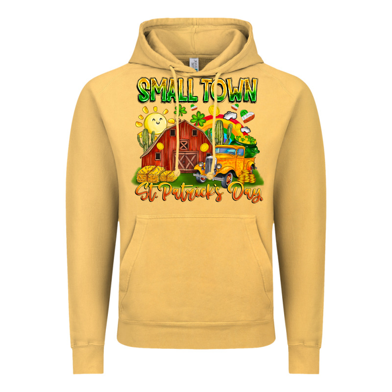 Small Town St Patricks Day Vintage Hoodie by CowhideDigitalArt | Teevron