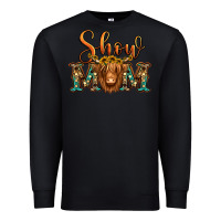 Black show mom long haired cow Premium Sweatshirt - Jasminsmagicworld