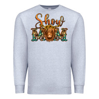 Heather Grey show mom long haired cow Premium Sweatshirt - Jasminsmagicworld