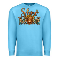 Ocean Blue show mom long haired cow Premium Sweatshirt - Jasminsmagicworld