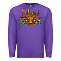 Purple show mom long haired cow Premium Sweatshirt - Jasminsmagicworld