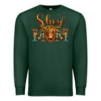 Sports Green show mom long haired cow Premium Sweatshirt - Jasminsmagicworld
