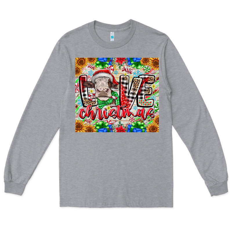 Love Christmas Cow Long Sleeve Tee by CowhideDigitalArt | Teevron