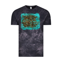 Cloud Black leopard turquoise Vintage Tee - RanaPortraitStore