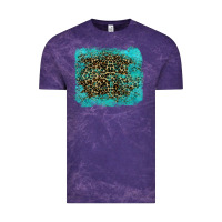 Cloud Purple leopard turquoise Vintage Tee - RanaPortraitStore