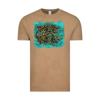 Vintage Coffee leopard turquoise Vintage Tee - RanaPortraitStore