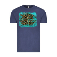 Vintage Denim leopard turquoise Vintage Tee - RanaPortraitStore