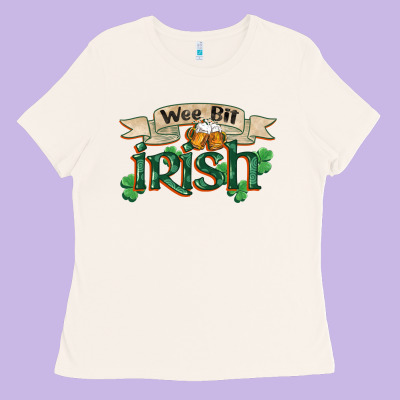 Wee Bit Irish St Patrick's Day Ladies Tee Designed By Fadigitalartstudio