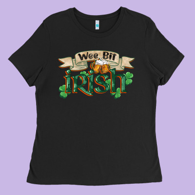 Wee Bit Irish St Patrick's Day Ladies Tee Designed By Fadigitalartstudio